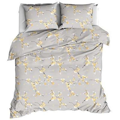 Satin d'Or Dekbedovertrek Moriko Geel-2-persoons (200 x 200/220 cm)