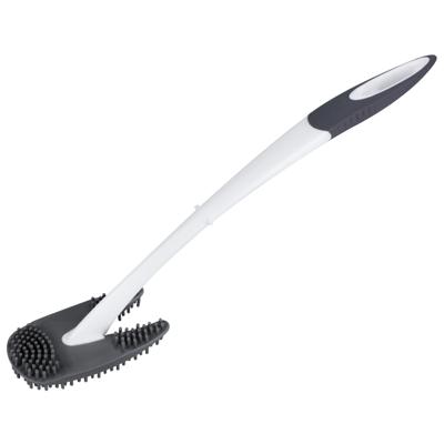 Buemag Hygienische wc-borstel - toiletborstel los - grijs/wit - 40 cm - rubber/silicone