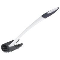 Buemag Hygienische wc-borstel - toiletborstel los - grijs/wit - 40 cm - rubber/silicone