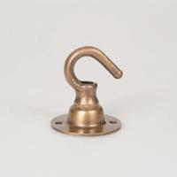 Kleine plafondhaak antiek messing 3.5 KG lamp ophangen