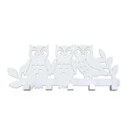 Wandkapstok Versa Wit Metaal Ijzer Uilenfamilie 2 X 17 X 39 CM