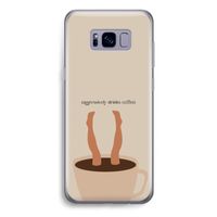 Aggressively drinks coffee: Samsung Galaxy S8 Plus Transparant Hoesje