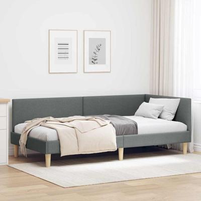 Hoekbedframe Anders met hoofdeinde Donkergrijs 100 x 200 cm