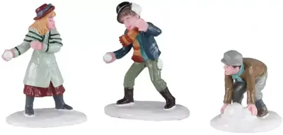 Lemax snowball skirmish s/3 kerstdorp figuur type 3 Caddington Village 2020
