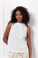 Studio Anneloes Ebony Bnd Pinstripe Top 12753 T-shirt Korte Mouw 1169 Off White/dark Blue