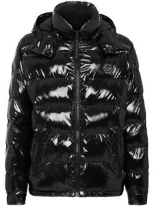 Philipp Plein veste matelassé à plaque logo - Noir