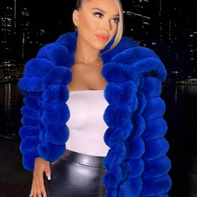 Dusty Pink Fuzzy Open Front Coat - Oversized Flannelette Jacket Royal Blue / M