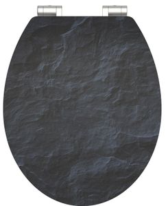 Schutte MDF High Gloss WC-bril BLACK STONE met soft-close
 80535