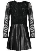 alice + olivia robe courte Chara à manches transparentes - Noir