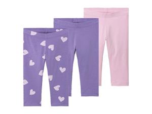 lupilu 3 stuks peuters legging (98/104, Lila/paars)