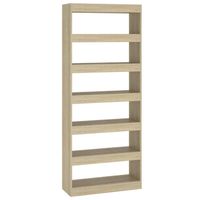 vidaXL Boekenkast/kamerscherm 80x30x198 cm bewerkt hout sonoma eiken