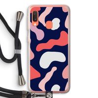 Memphis Shapes Pink: Samsung Galaxy A20e Transparant Hoesje met koord