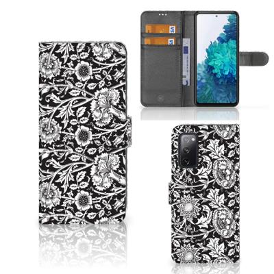 Samsung Galaxy S20 FE Hoesje Black Flowers Samsung Galaxy S20 FE Hoesje Black Flowers