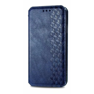 iPhone 16 hoesje - Bookcase - Pasjeshouder - Portemonnee - Diamantpatroon - Kunstleer - Blauw