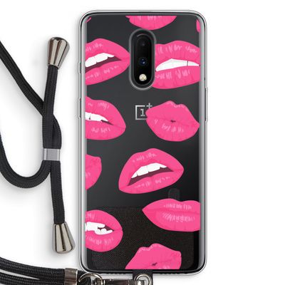 Bite my lip: OnePlus 7 Transparant Hoesje met koord