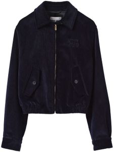 Miu Miu veste bomber à patch logo - Bleu