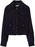 Miu Miu veste bomber à patch logo - Bleu - thumbnail