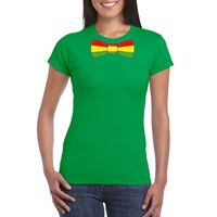 Groen t-shirt met Limburgse vlag strik voor dames - thumbnail