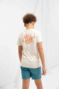 Malelions Space T-Shirt Kids Beige/Oranje - Maat 116 - Kleur: Beige | Soccerfanshop