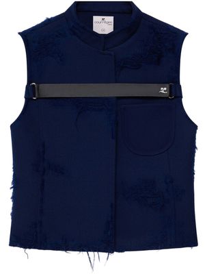 Courrèges veste à effet usé - Bleu
