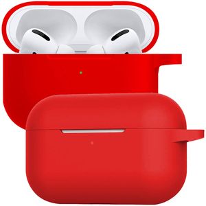 Basey Siliconen Hoesje Voor AirPods Pro 2 Case Hoes - Geschikt voor AirPods Pro 2 Hoesje Cover - Rood