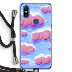 Roze wolken met vogels: Xiaomi Mi Mix 3 Transparant Hoesje met koord