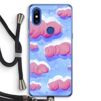 Roze wolken met vogels: Xiaomi Mi Mix 3 Transparant Hoesje met koord