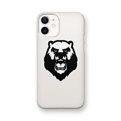 Angry Bear (white): iPhone 12 mini Transparant Hoesje
