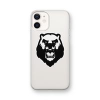 Angry Bear (white): iPhone 12 mini Transparant Hoesje