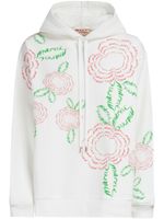 Marni hoodie en coton à rose imprimée - Blanc