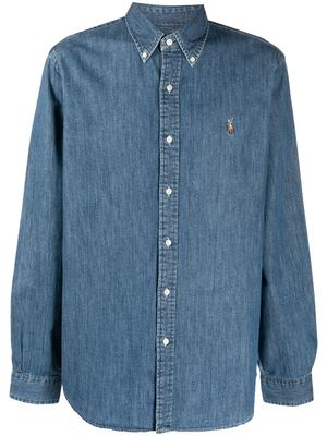 Polo Ralph Lauren chemise en jean à broderies - Bleu