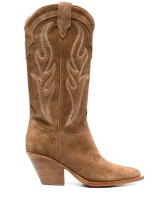 Sonora bottes d'inspiration western en daim 70 mm - Marron