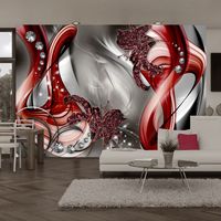 Zelfklevend fotobehang - Excentrieke compositie - Rood, 8 maten, premium print - thumbnail
