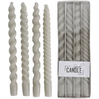 Spiraalvormige druppelkaars was beige 10.2x2.7x31 cm 4 stuks HD Collection - Hd collection