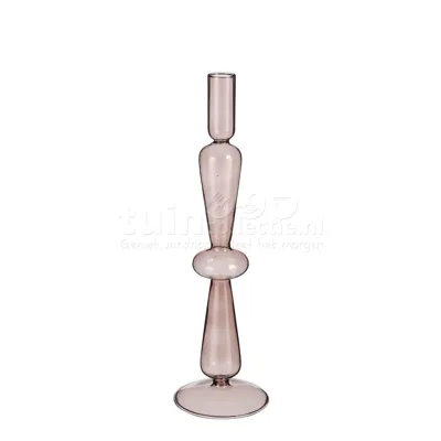 Kandelaar Megan Glas 31cm Bruin