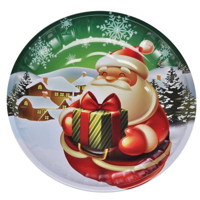 1x stuks metalen kerst kinderbordjes/borden met kerstman 26 cm