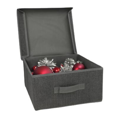 Gerimport Opbergbox London - 30 x 31 x 16,50 cm - antraciet - met handvaten