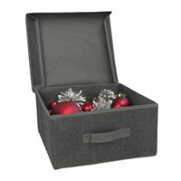 Gerimport Opbergbox London - 30 x 31 x 16,50 cm - antraciet - met handvaten Gerimport Opbergbox London - 30 x 31 x 16,50 cm - antraciet - met handvaten
