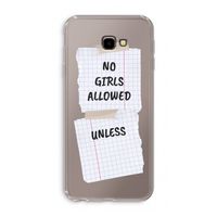 No Girls Allowed Unless: Samsung Galaxy J4 Plus Transparant Hoesje