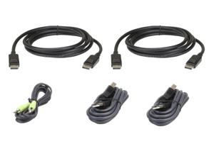 ATEN KVM Aansluitkabel [1x DisplayPort stekker, USB-A 2.0 stekker, Jackplug male 3,5 mm - 1x USB 2.0 bus B, Jackplug male 3,5 mm, DisplayPort stekker] 1.80 m