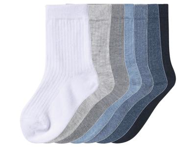 lupilu 7 Paar kinder sokken (Grijs/blauw/wit, 23/26)