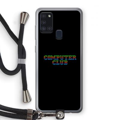 Retro: Samsung Galaxy A21s Transparant Hoesje met koord