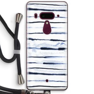 Ink Stripes: HTC U12+ Transparant Hoesje met koord