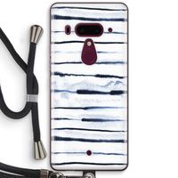 Ink Stripes: HTC U12+ Transparant Hoesje met koord