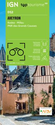 Fietskaart - Wegenkaart - landkaart D12 Top D100 Aveyron | IGN - Institut Géographique National