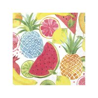 40x Tropische 3-laags servetten fruitig fruit 33 x 33 cm - thumbnail