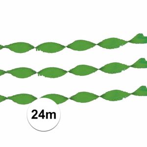 3x Crepe papier slinger groen 24 meter   -
