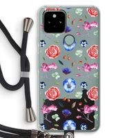 Bloemetjes: Pixel 5 Transparant Hoesje met koord