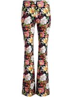 alice + olivia pantalon évasé Brynlee à fleurs - Noir