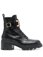 Tod's bottines lacées à détail de chaîne 70 mm - Noir